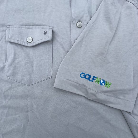 Linksoul Tempus Fugit shortsleeve light grey Polo size medium with Golf Now Logo - Picture 3 of 3
